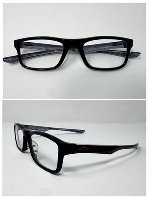 Oakley Plank 2.0 OX8081-0249 Polished Black Red Logo Eyeglass Frames 49-18-139