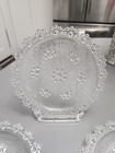 Vintage Set of 4 Masserini Barocco Clear Glass Italian Plates - Bubble Lace Edge — photo 2