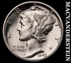 1943-D Mercury Dime - FSB  Super Choice Gem Brilliant Unc  Lustrous  #G6975