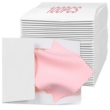100 Pcs Jewelry Cleaning Cloth, Professional Polishing Cloth Individually Wra...