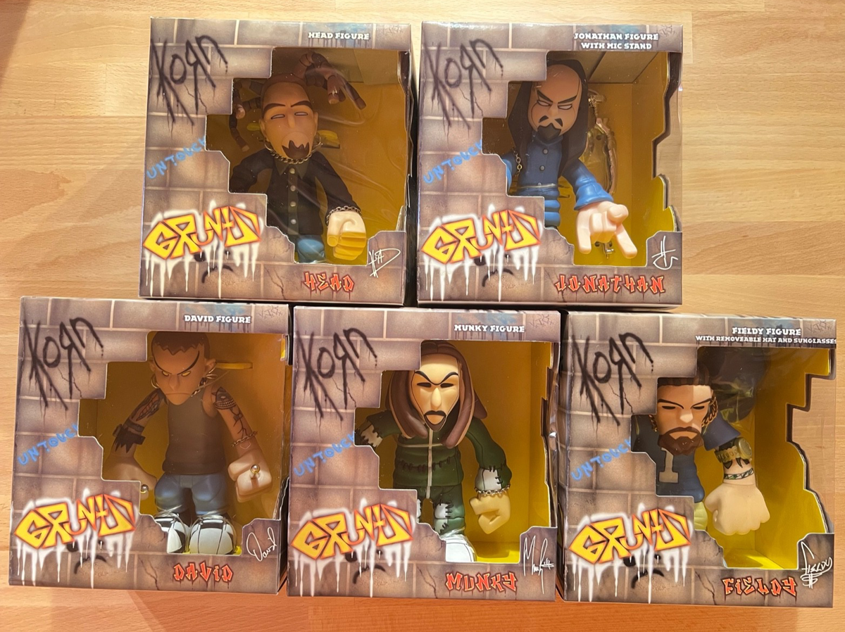KORN Gruntz Figures SET Jonathan Munky Head Fieldy & David 2002