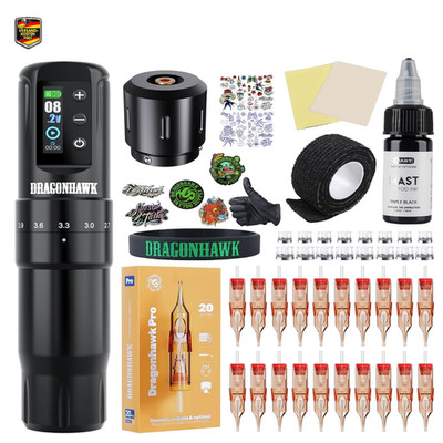 Dragonhawk Tattoo Maschine 2 4-4 2mm Digital Display 1500mAh Akku