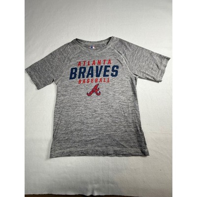 Atlanta Braves Baseball MLB Gray Short Sleeve T-Shirt Youth XL