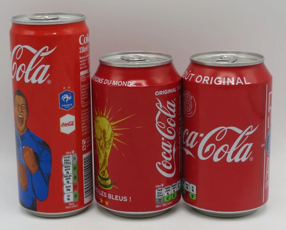 3 different Coca-Cola soccer related 330ml cans, France, FIFA, PSG 50 ans - image 3 of 4