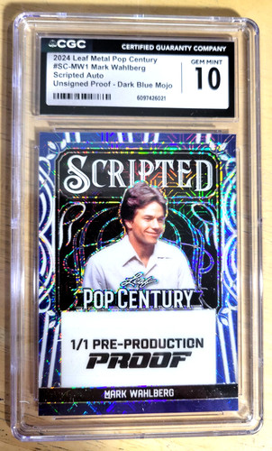 2024 CGC 10 GEM MINT MARK WAHLBERG 1/1 DARK BLUE MOJO LEAF POP CENTURY G6720