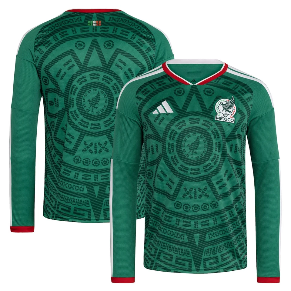 Camiseta México 2026 versión jugador local manga larga (S-3XL) Foto 2 de 4