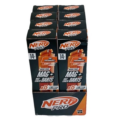 Lot of 8 Nerf Pro Mag + Half Length Darts w/ Mag Torrent & Sender Refill 15 Each