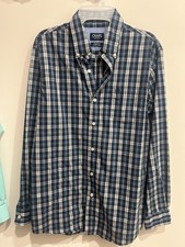 Chaps Men's Long Sleeve Plaid Dress Shirt Lightweight Stretch Shirt Medium
