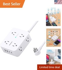 5 Ft Extension Power Strip - 8 Outlets  USB Ports for Home Office Essentials