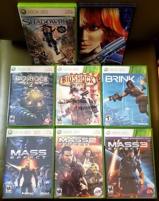 Xbox 360 Game Lot BioShock Mass Effect Shadowrun Perfect Dark Zero Steelbook CIB