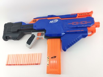 Nerf Gun Blaster Maschinengewehr N-Strike Elite Infinus kann Dauerfeuer! geprüft
