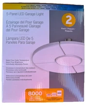 5-Panel LED Garage Light, or Workshop, Adjustable Brightness, White, Panels 2 Pc