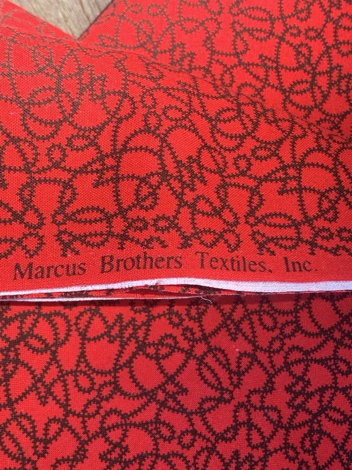 Fabric Scarlet Night Marcus Brothers 1 1/2 Yards by 43” Cotton Easy Care - Image 4 of 4