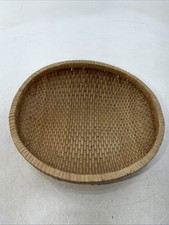 Natural Rattan Wicker Artisan Bowl Basket Woven Tight Weave