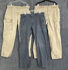 LOTE DE 3 Pantalones Duluth Trading Flex Fire Hose Para Hombres 38x34 Tostado Caqui Carga EDICIONES