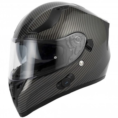 V-Can Integralhelm - H128 Venom FCW mit Bluetooth (Gloss Black Carbon)