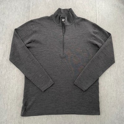 Minus 33 Sweater Adult Large Gray Superfine Merino Wool 1/4 Zip Pullover Mens L