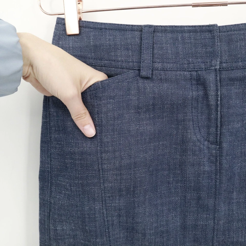 J. Falda Lápiz Crew Denim Mujer 2 Azul T Clásica Preppy Pulida Carrera Oficina Foto 4 de 4