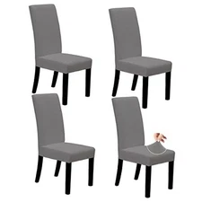  Dining Chair Covers Stretch Dining Room Chair Covers Set of 4 Light Grey
