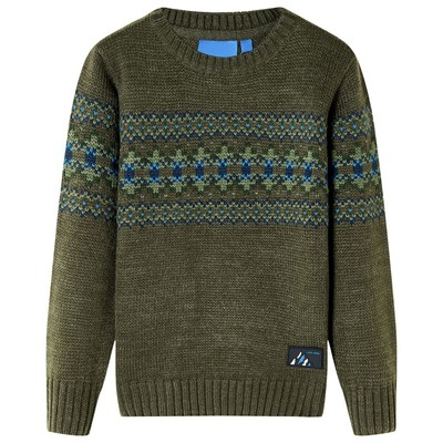 Kinderpullover Gestrickt Pullover Kinder Strickpullover Langarm Pulli Cognac 128