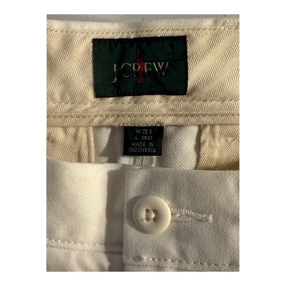 Calça masculina chino clássica J Crew branca frente plana tamanho 31x30 - Imagem 3 de 4