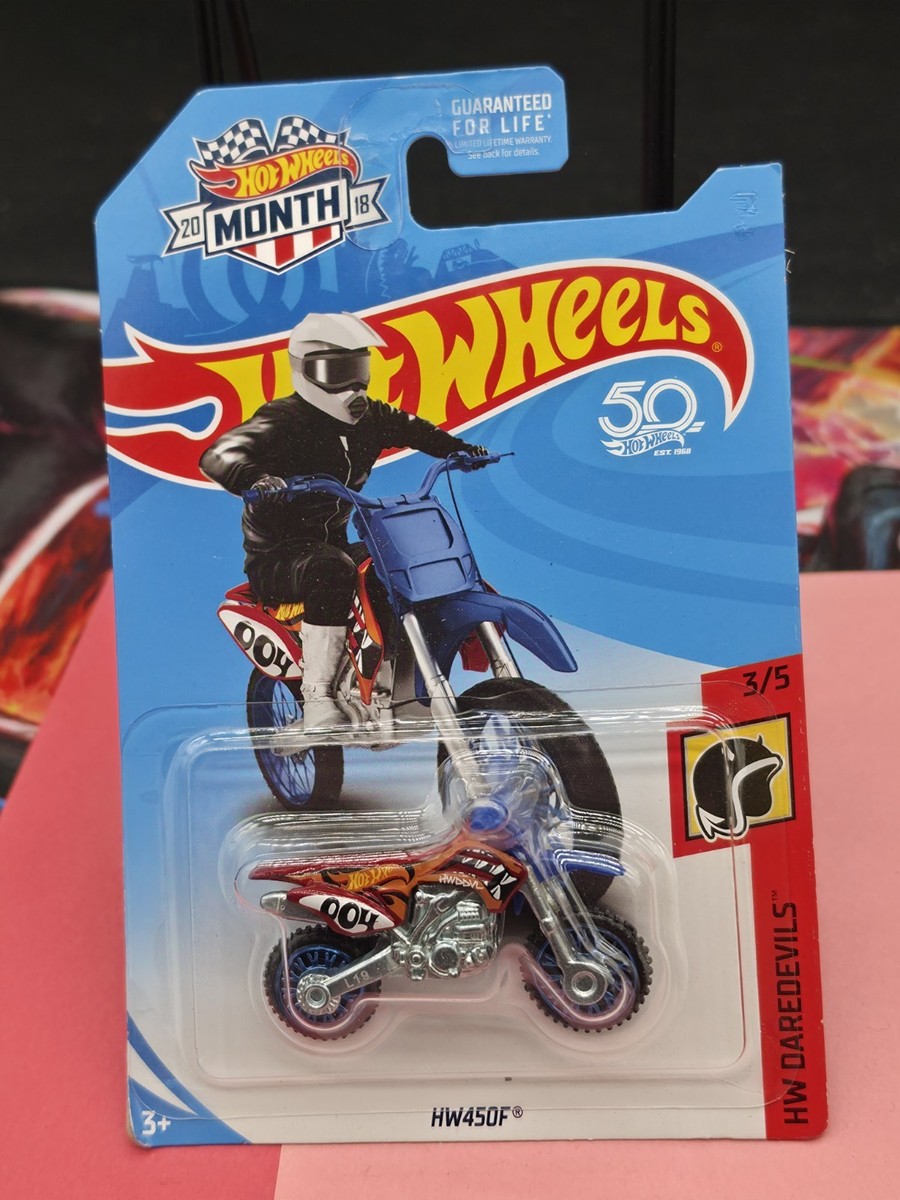 HOT WHEELS RED 2018 NO # HW450F HW DAREDEVILS DIRT BIKE TRIALS