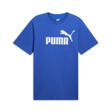 PUMA Essentials Logo Crew Neck Short Sleeve T-Shirt Mens Blue Casual Tops 688845