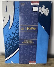 M&S Harry Potter Ravenclaw Blue Reversible Duvet Cover Bedset Single New BNWT