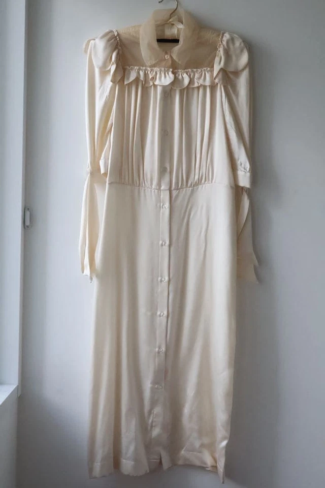 Vestido de seda Simone Rocha 2018 SS UK6 rosa beige tul dobladillo vieira cinta talla S Foto 2 de 4