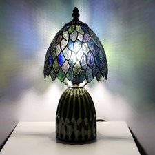 Vibrant Tiffany Mushroom Table Lamp - 12.5" Kids Room Accent Light