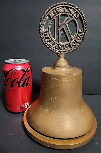 Kiwanis International Solid Brass Call To Order Bell 9" Mulder 1962 Teaneck NJ