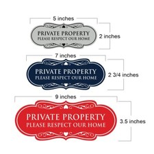 Designer Private Property Please Respect Our Home Sign Ivory/Dark Brown - Large