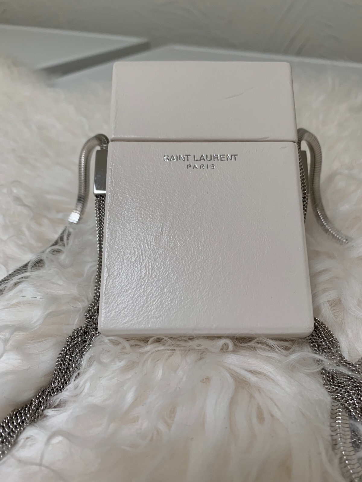 Saint Laurent Smoking Box Minaudiere Sacchetto In Latte