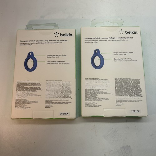Belkin Secure Holder with Key Ring for AirTag (Blue) - NEW SEALED Lot Of 2 - Zdjęcie 2 z 6