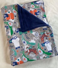 Baby Gift Blanket Superhero Zoo Animals Minky Boy Nursery Present Elephant Tiger