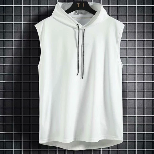 Hot Men Sleeveless Hoodie Hooded Sweatshirt Tank Tops Gym Fitness Sport Vest - Picture 9 of 16