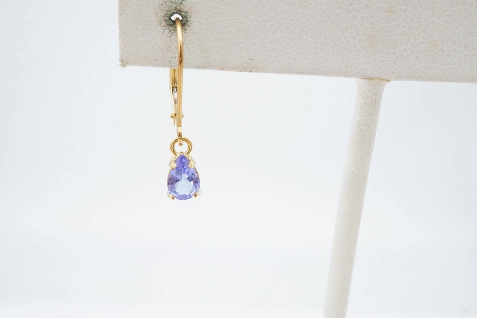 14k Yellow Gold Iolite Earrings A9 - Image 2 of 4