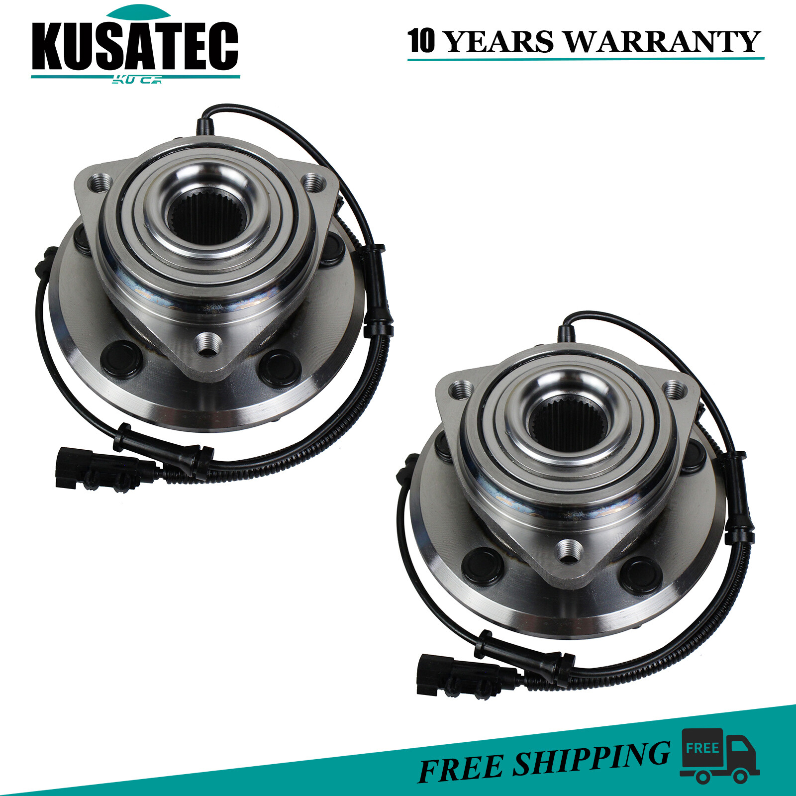 Pair Front Wheel Hub Bearing Assembly For 2007-2013 Jeep Wrangler 5 Lug w/ABS