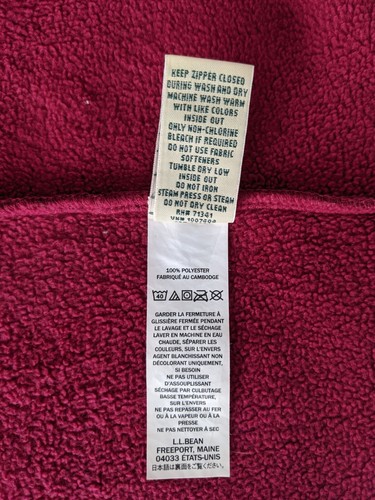 LL Bean Women's Fleece ROBE Zip Front Cambodia Size SMALL - Picture 11 of 12