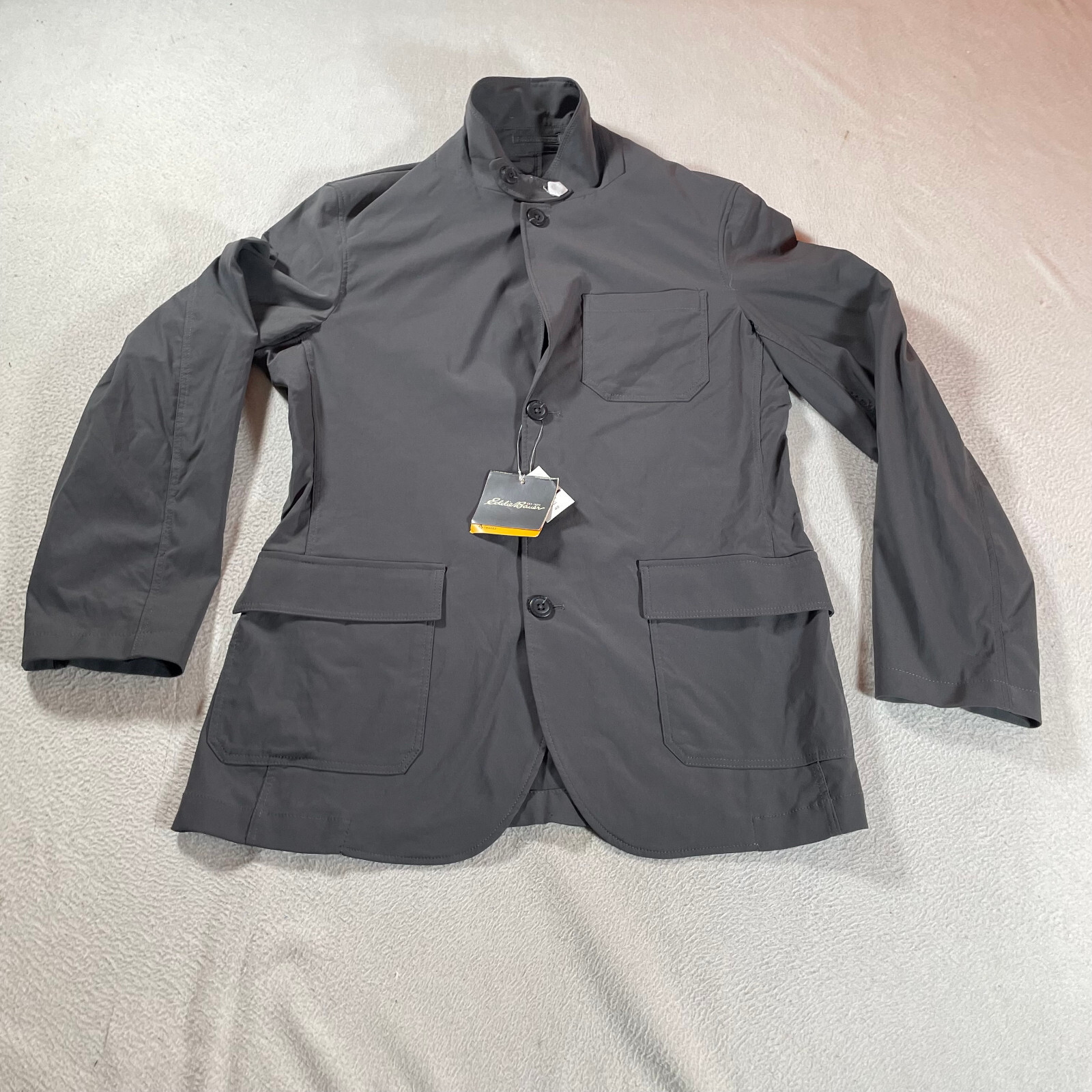 Eddie Bauer Travex Jacket Voyager Mens 40 Travel Blazer Gray Unstructured New