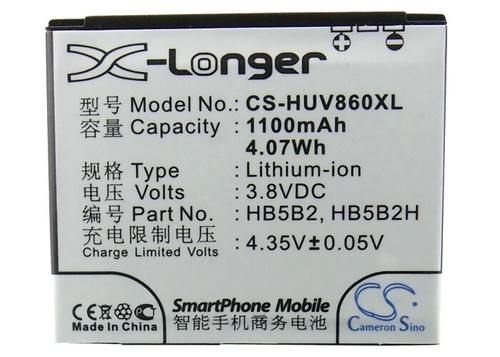 Li-ion Battery for Huawei U8300 V830 V860 3.7V 1100mAh - 第 5/5 張圖片