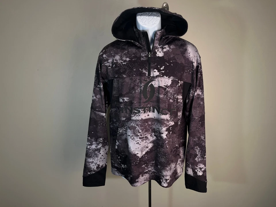 Cabela's Instinct Men's white, black & brown 1/4 zip Hoodie hooded sweatshirt M - Image 4 of 4