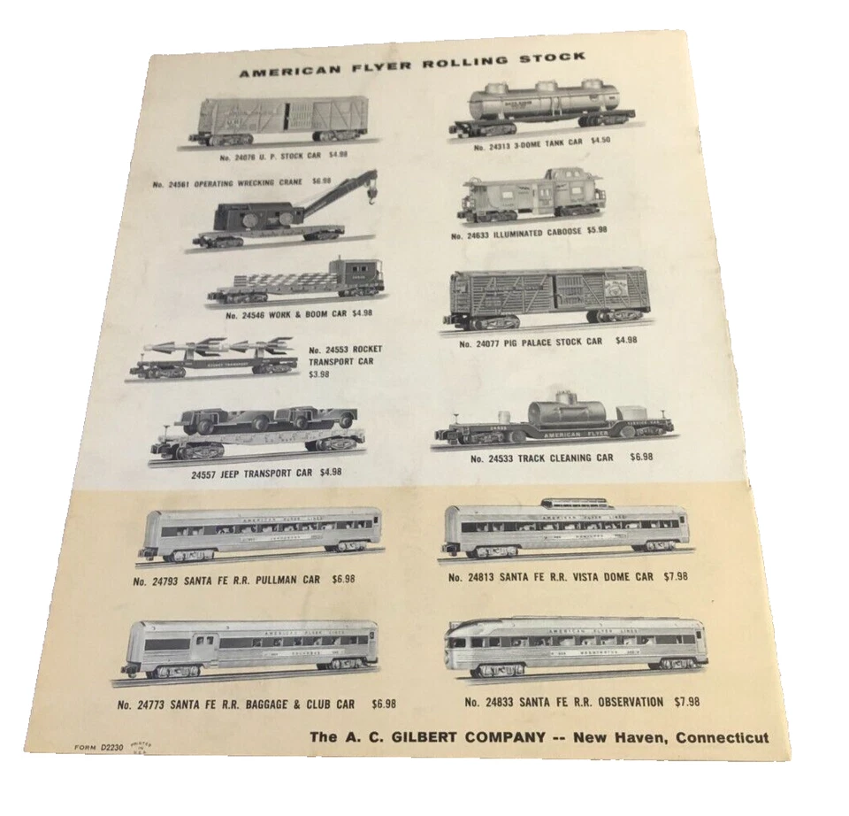 American Flyer 1960 escala S modelo tren comercio catálogo d2230 hobby store Foto 2 de 3