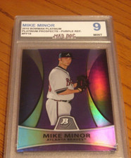MIKE MINOR Rookie****2010 Bowman PURPLE***MINT 9*****BRAVES-REDS--Mad Dog