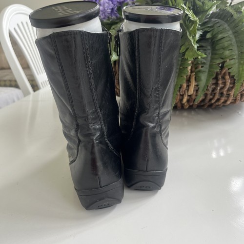 VTG Paul Green Munchen Wmn 8.5 Square Toe Ankle Boots Black Leather Stitch EUC! - Picture 9 of 17