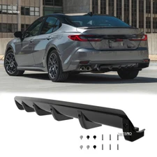 Gloss Black Rear Lower Bumper Diffuser 6 Fins Spoiler For Toyota Camry SE XSE LE