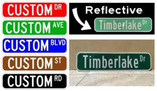 CUSTOM STREET NAME SIGN (Single/Double Sided) 24"x6" HIP Reflective Aluminum