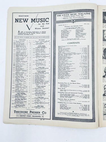 Vintage 1935 The Etude Sheet Music Magazine Lot 9 Song Piano Articles Graphics - Picture 9 of 19