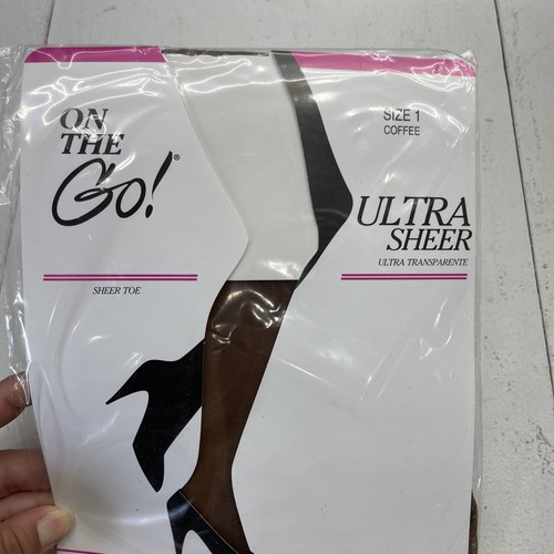 On The Go Coffee ultra transparente Strumpfhose & Zehenpartie Damen Größe 1 NEU - Bild 2 von 4