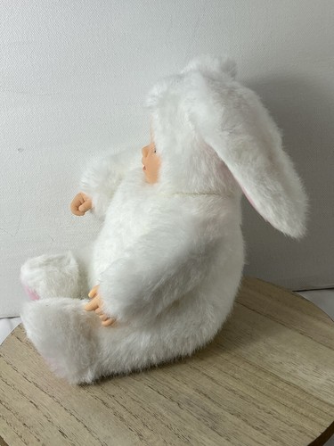 Vintage Anne Geddes Baby Face Doll Stuffed 9" Plush White Baby Bunny Rabbit - Picture 4 of 11